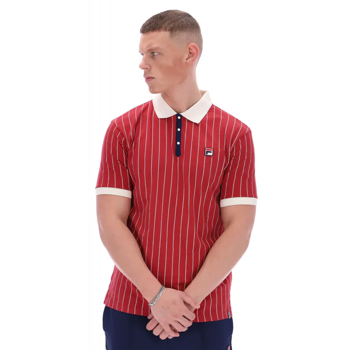 Fila Vintage BB1 LM1839AT Classic Striped Polo T-Shirt