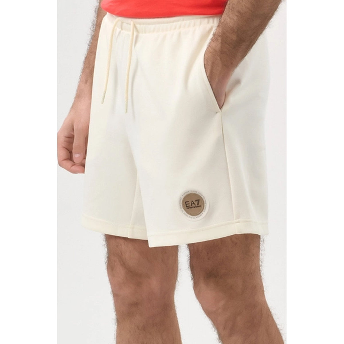 EA7 | Emporio Armani 7X000458 AF12660 Core Stitch Circle Badge Logo Short - Cream