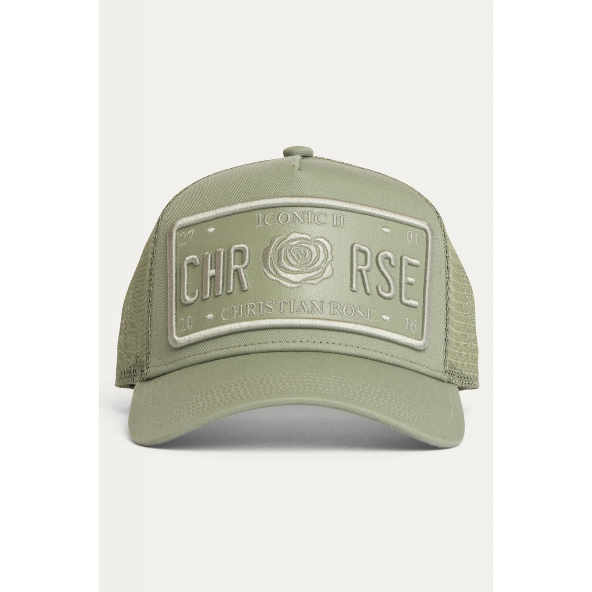 Christian Rose | CR011 Vinyl Plate Iconic II Trucker Mesh Baseball Cap