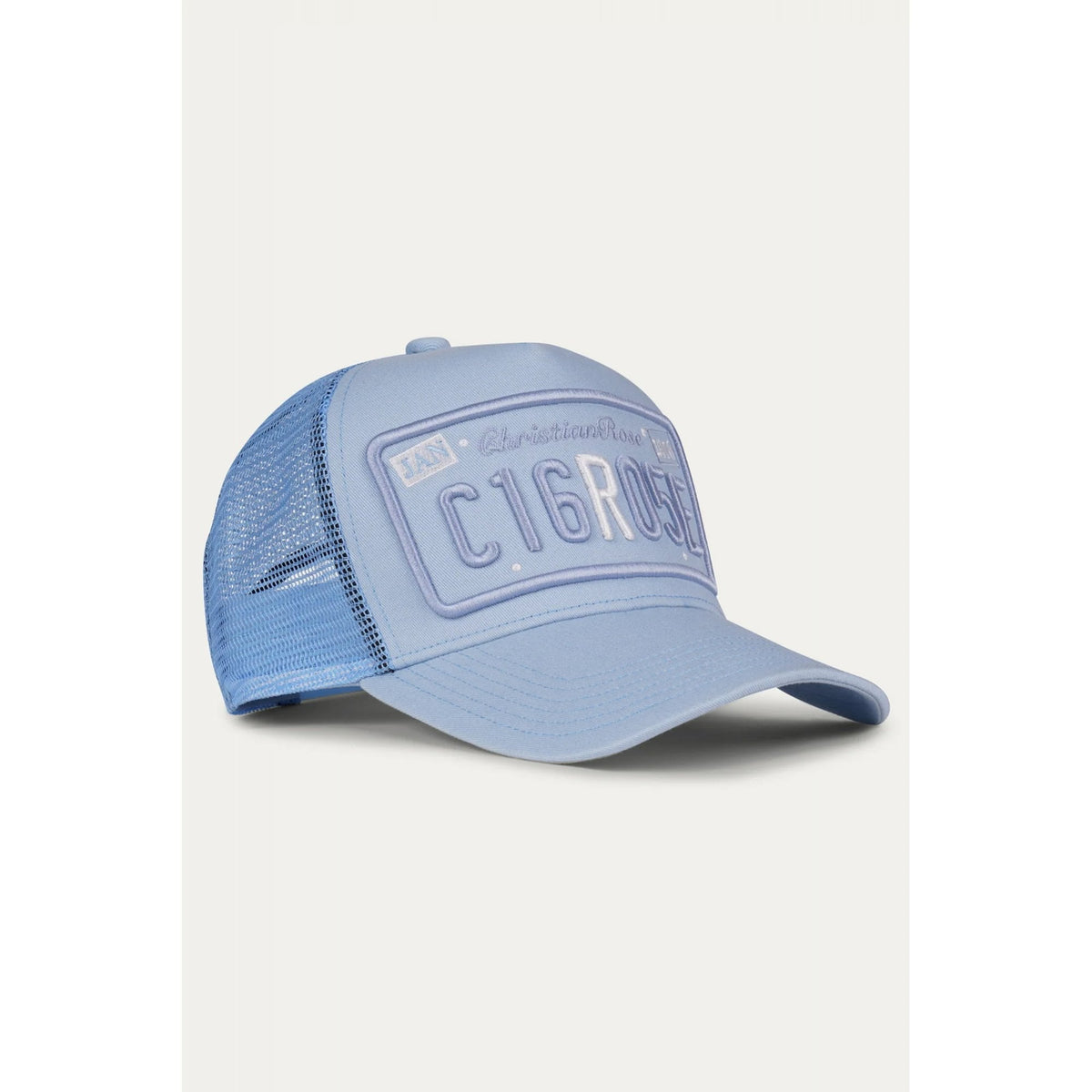 Christian Rose | CR024 Two Tone 'R' Private Plate Trucker Mesh Baseball Cap