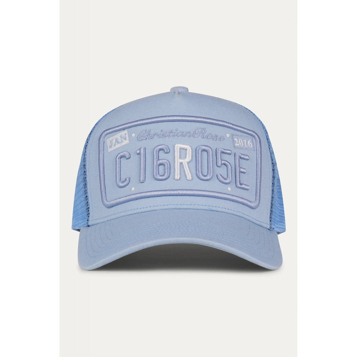 Christian Rose | CR024 Two Tone 'R' Private Plate Trucker Mesh Baseball Cap