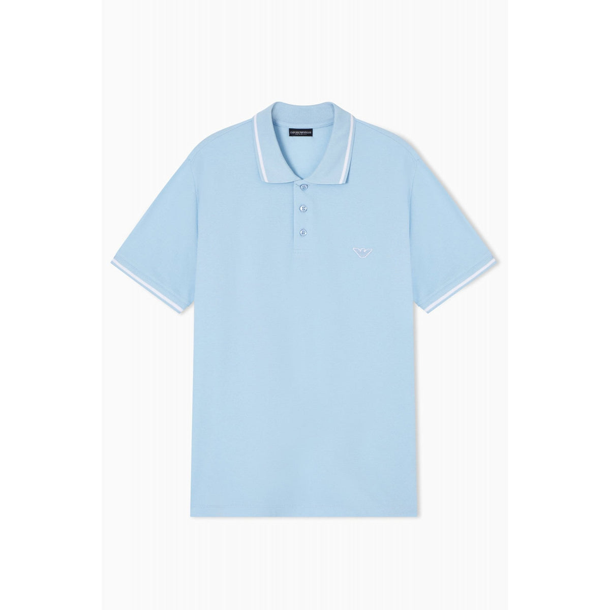 Emporio Armani AF20424 1380 Beachwear Cotton Pique Tipping Collar Polo T-Shirt