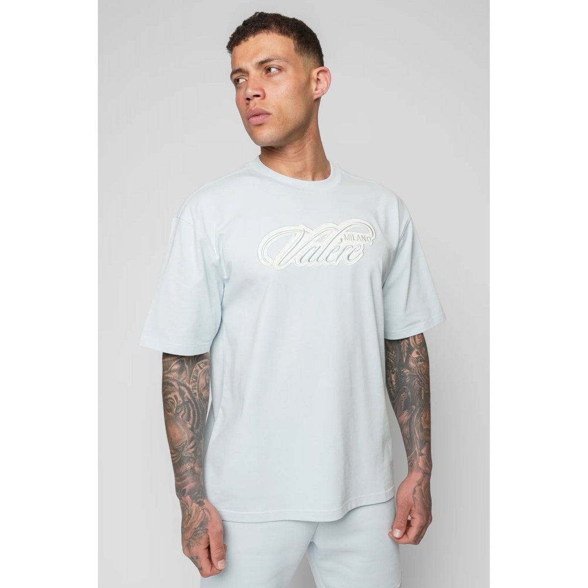 Valere Milano | Baratz VM-334 Twill Signature Raised Embroidery Logo Half Sleeve T-Shirt