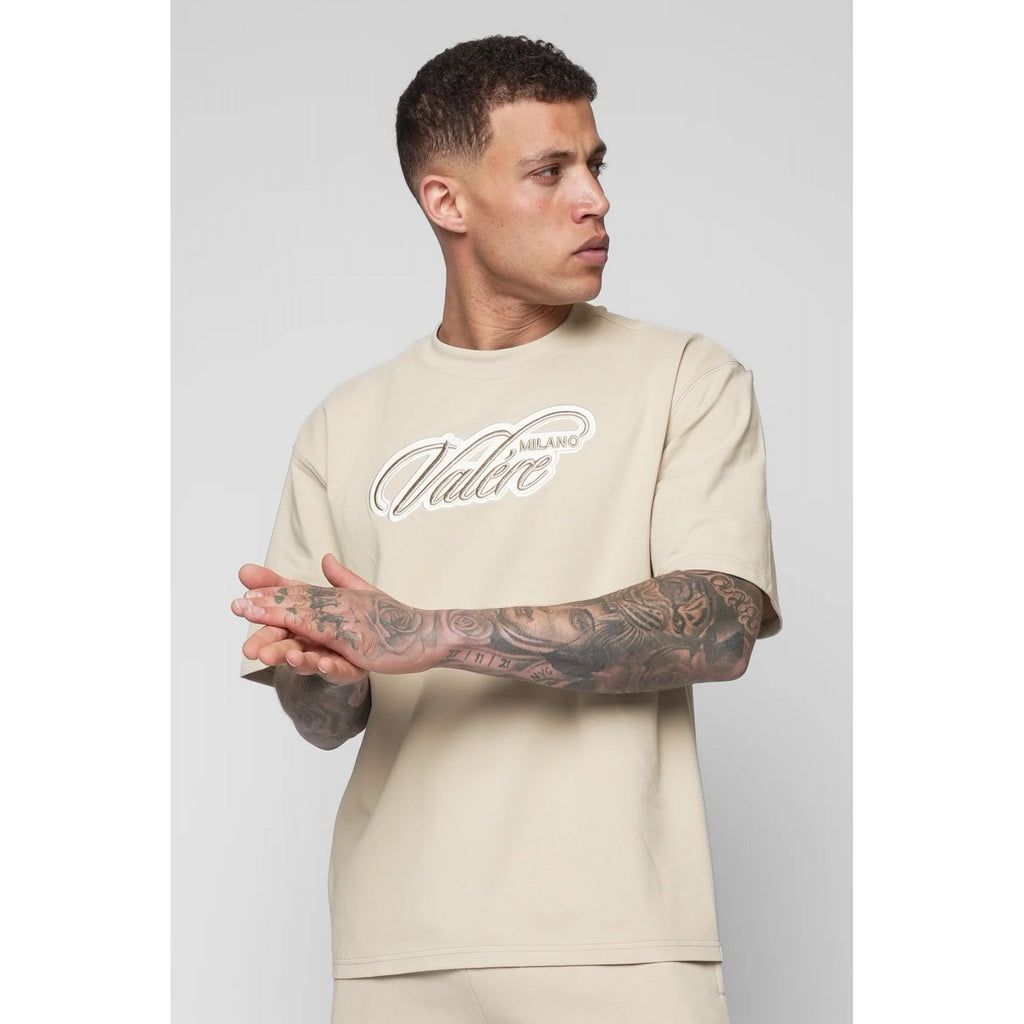 Valere Milano | Baratz VM-334 Twill Signature Raised Embroidery Logo Half Sleeve T-Shirt