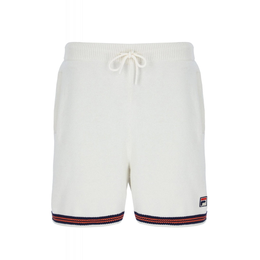 Fila Clemente MH052 Crochet Knit Fabric Contrast Tipped Short - Gardenia Ecru