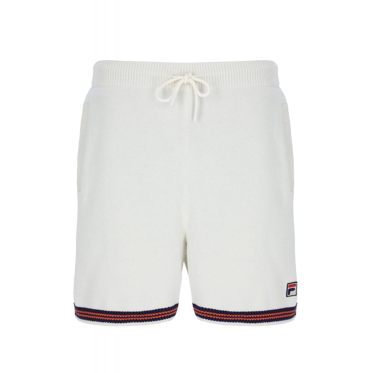 Fila Clemente MH052 Crochet Knit Fabric Contrast Tipped Short - Gardenia Ecru