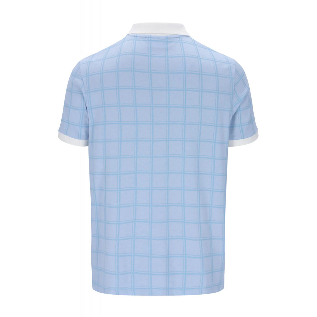 Fila Vintage Ignazo MG060 Classic Tonal Check Polo T-Shirt - Sky