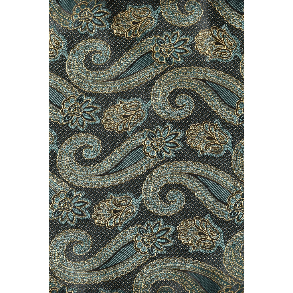 CB 106 Paisley Pattern Tie Plus Free Handkerchief Set - Bottle Green
