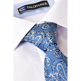 CB 109 Paisley Pattern Tie Plus Free Handkerchief Set - Blue