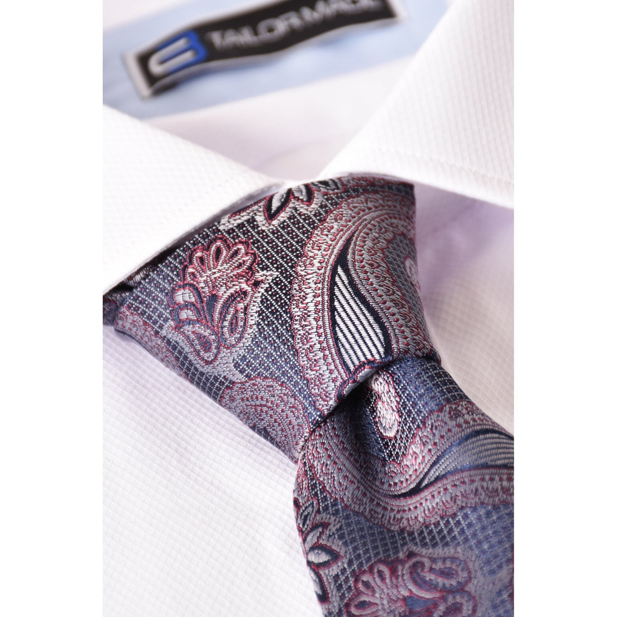 CB 112 Paisley Pattern Tie Plus Free Handkerchief Set - Rasin Purple