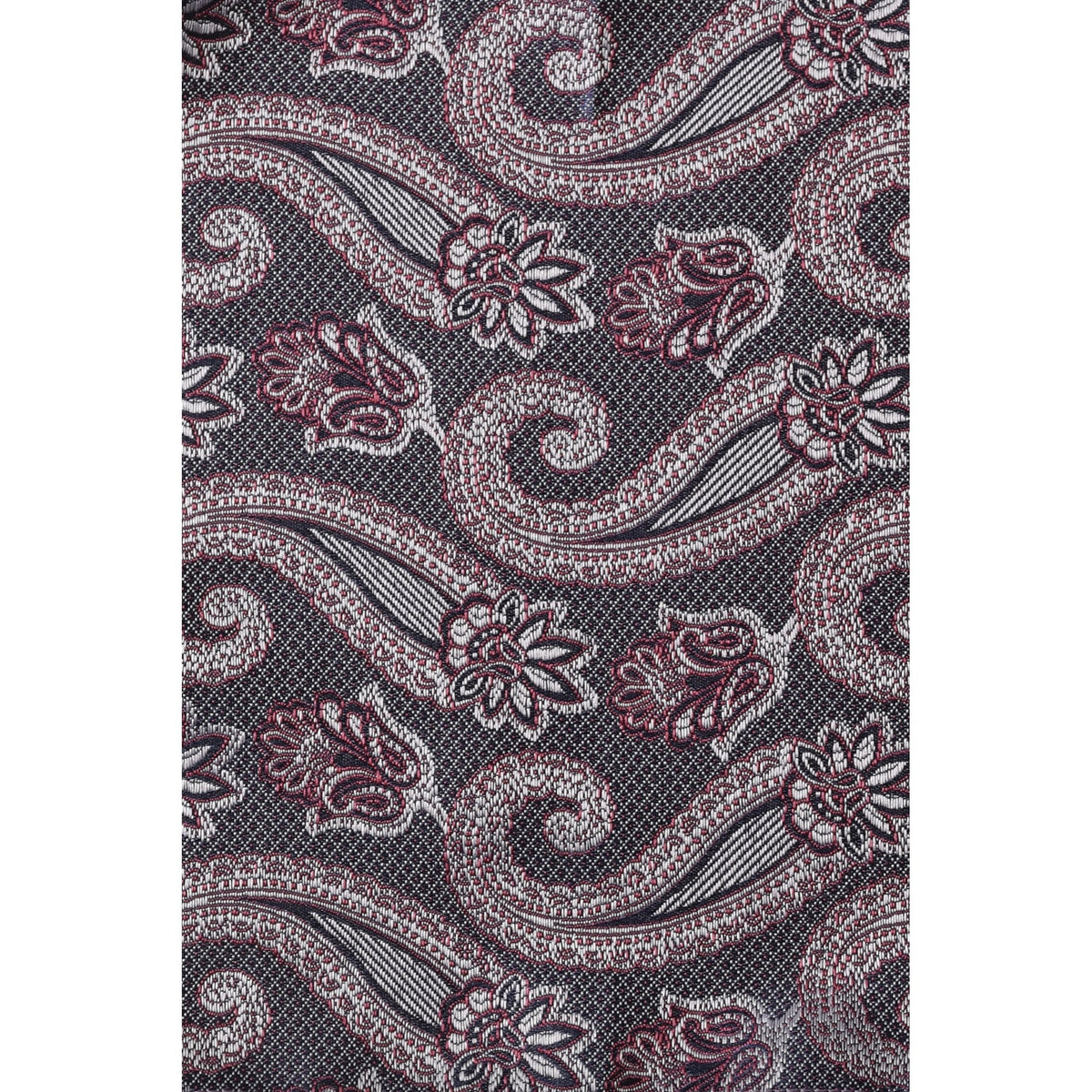 CB 112 Paisley Pattern Tie Plus Free Handkerchief Set - Rasin Purple