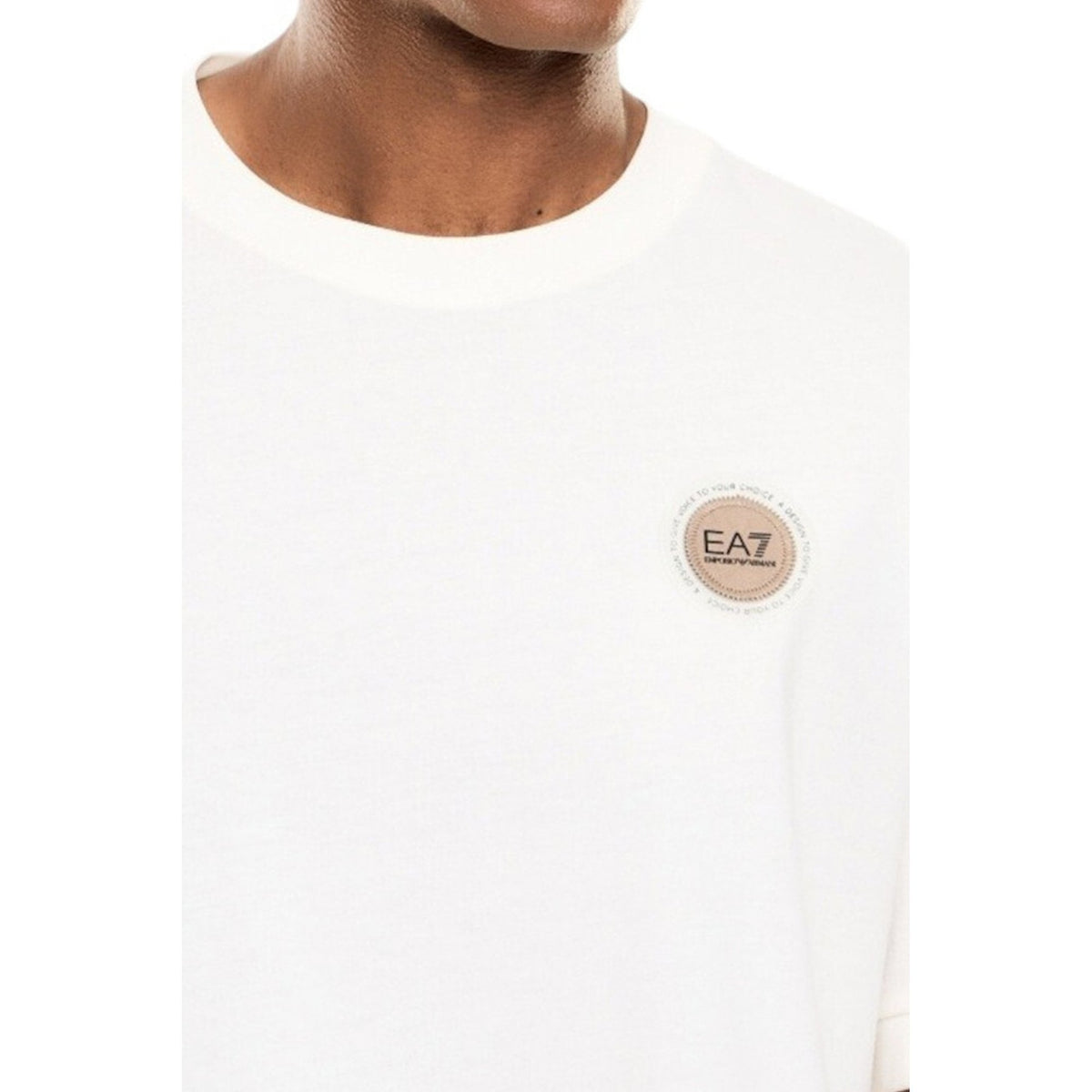 EA7 | Emporio Armani 7X000454 AF16548 Core Stitch Circle Badge Logo Half Sleeve T-Shirt - Cream
