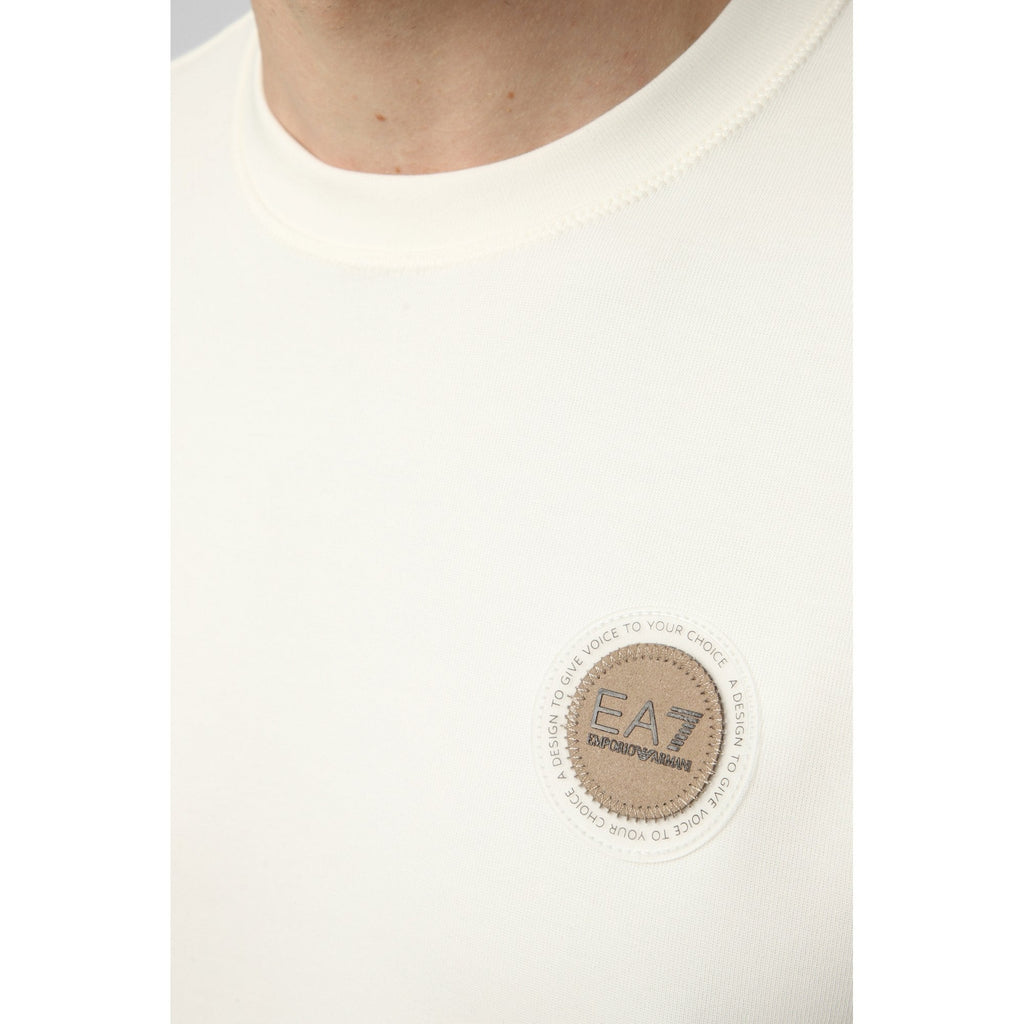 EA7 | Emporio Armani 7X000455 AF12660 Core Stitch Circle Badge Logo Sweat Top - Cream