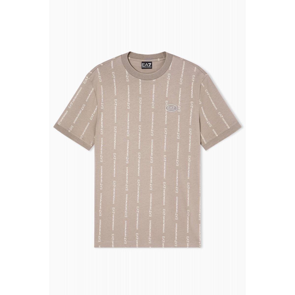 EA7 | Emporio Armani 7M001391 AF12874 Contrast Vertical-Striped Motif Repeat Logo T-Shirt