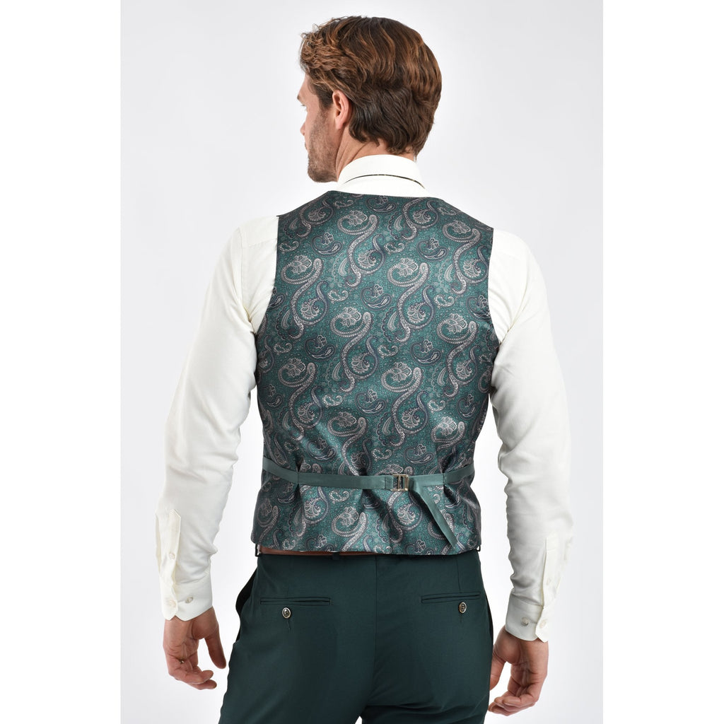 CB Napless Tailored Slim Fit Smooth Textured 3 Piece Suit - Green