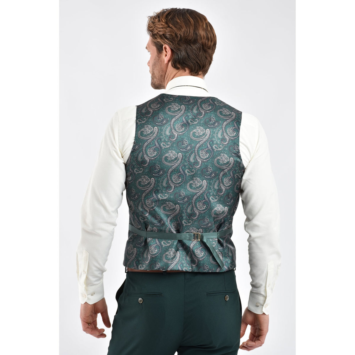 CB Napless Tailored Slim Fit Smooth Textured 3 Piece Suit - Green