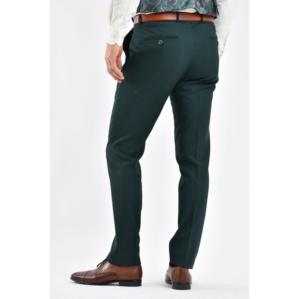 CB Napless Tailored Slim Fit Smooth Textured 3 Piece Suit - Green