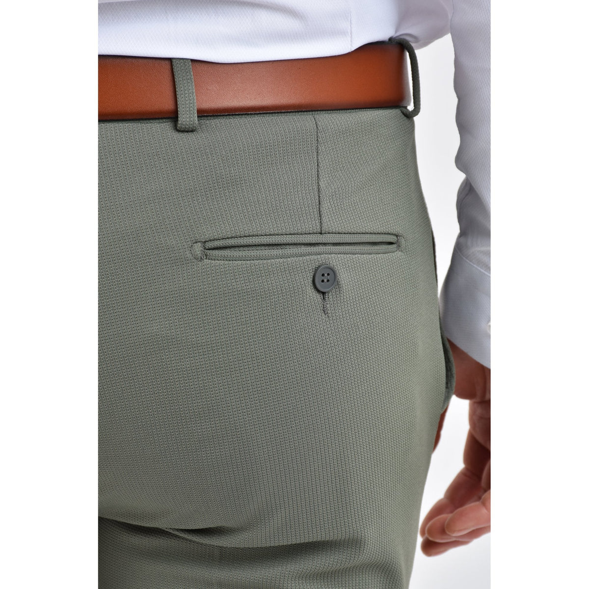 CB Lazio Tailored Slim Fit Textured Trousers