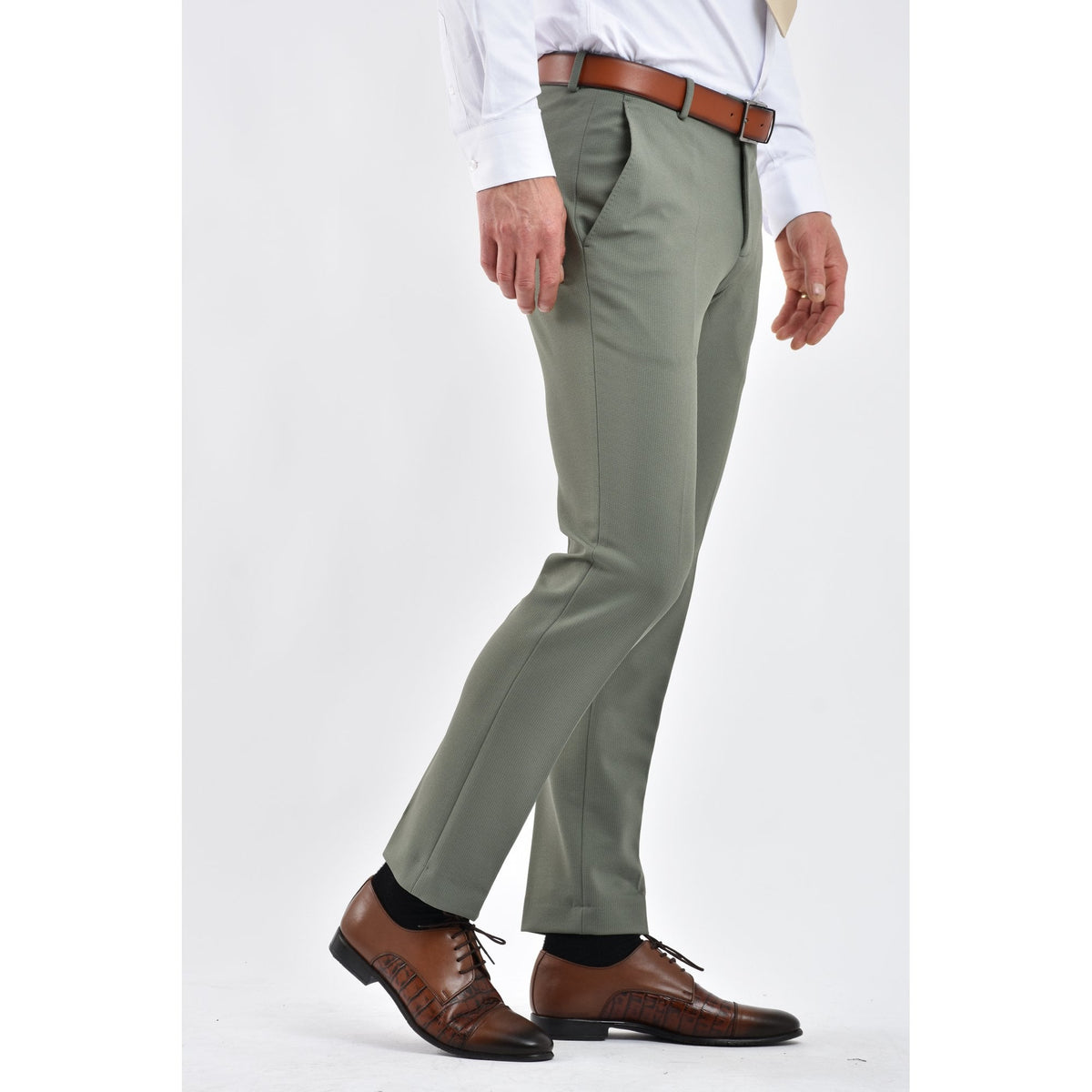 CB Lazio Tailored Slim Fit Textured Trousers