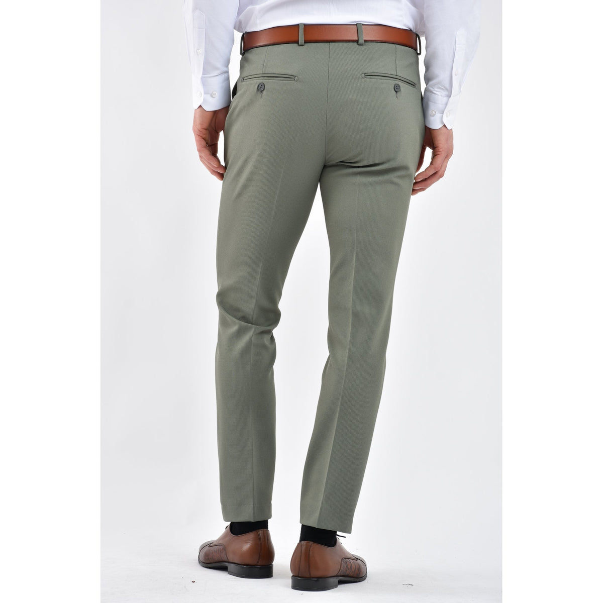 CB Lazio Tailored Slim Fit Textured Trousers