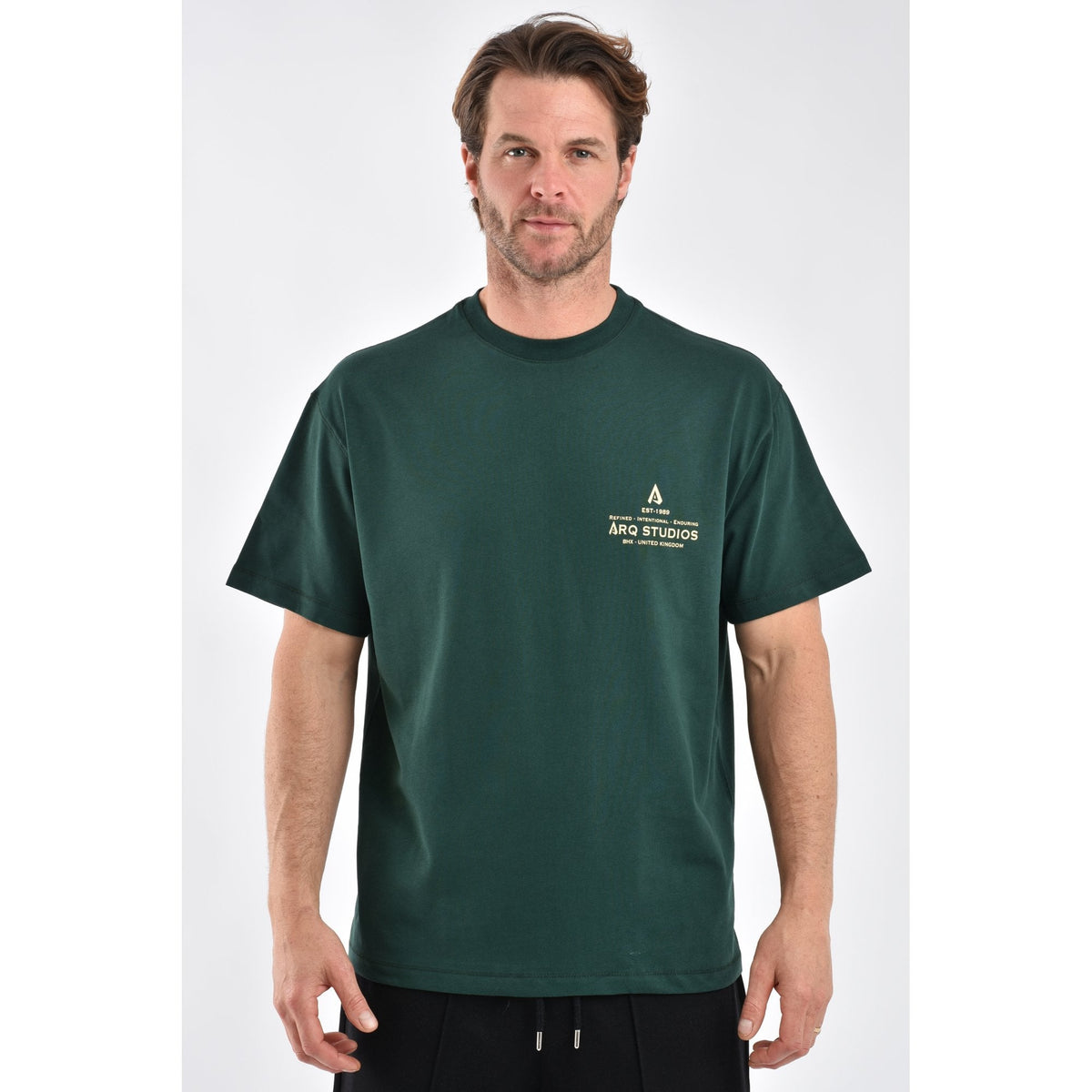 ARQ Studios | Retro Signature Refine Print Relaxed Fit Half Sleeve T-Shirt