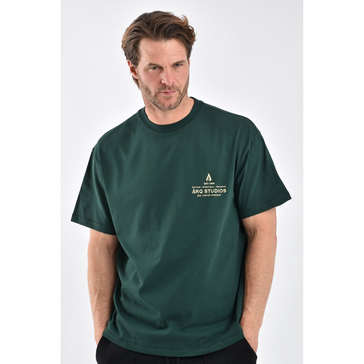 ARQ Studios | Retro Signature Refine Print Relaxed Fit Half Sleeve T-Shirt