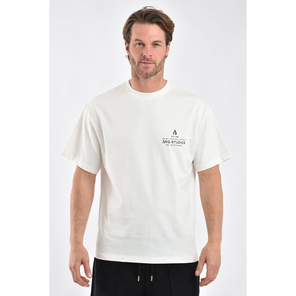 ARQ Studios | Retro Signature Refine Print Relaxed Fit Half Sleeve T-Shirt