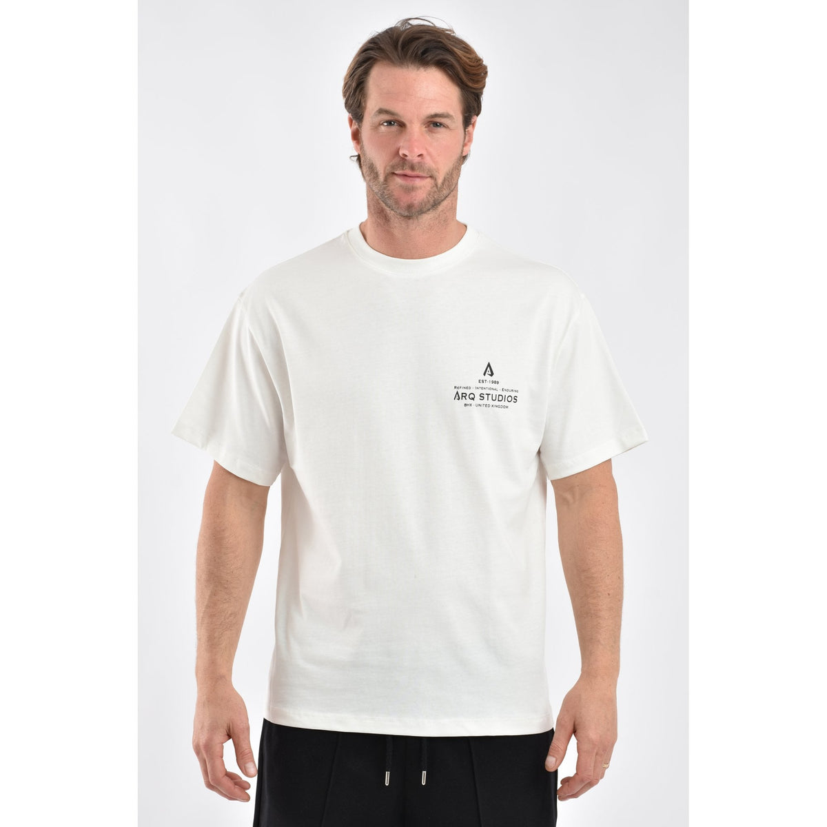ARQ Studios | Retro Signature Refine Print Relaxed Fit Half Sleeve T-Shirt