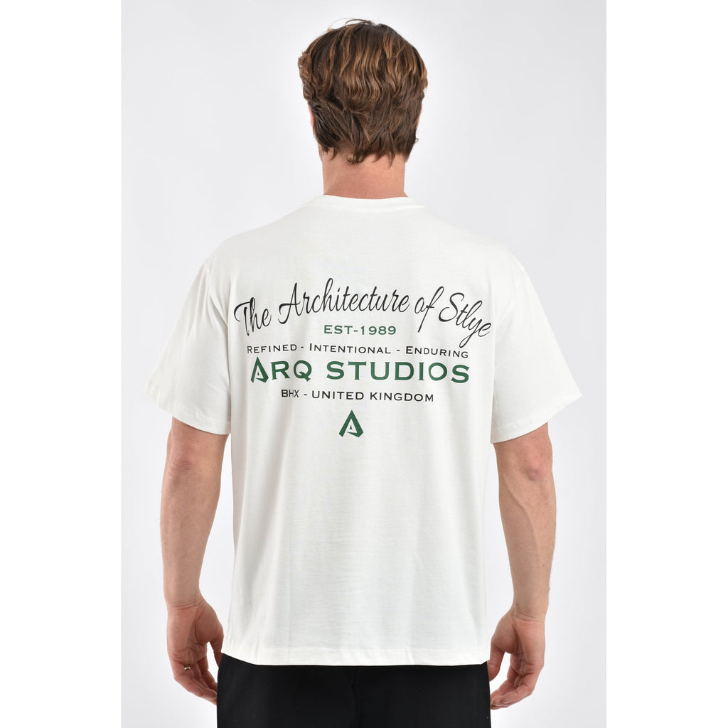 ARQ Studios | Retro Signature Refine Print Relaxed Fit Half Sleeve T-Shirt