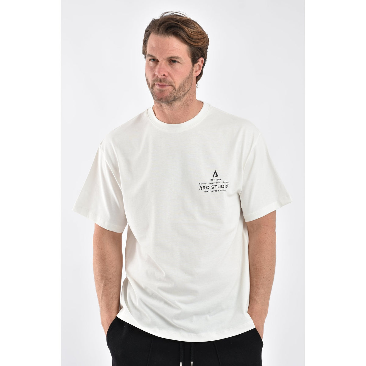 ARQ Studios | Retro Signature Refine Print Relaxed Fit Half Sleeve T-Shirt