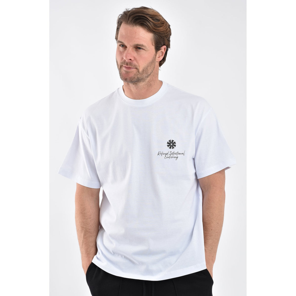 ARQ Studios | Classic Core Script Print Relaxed Fit Half Sleeve T-Shirt