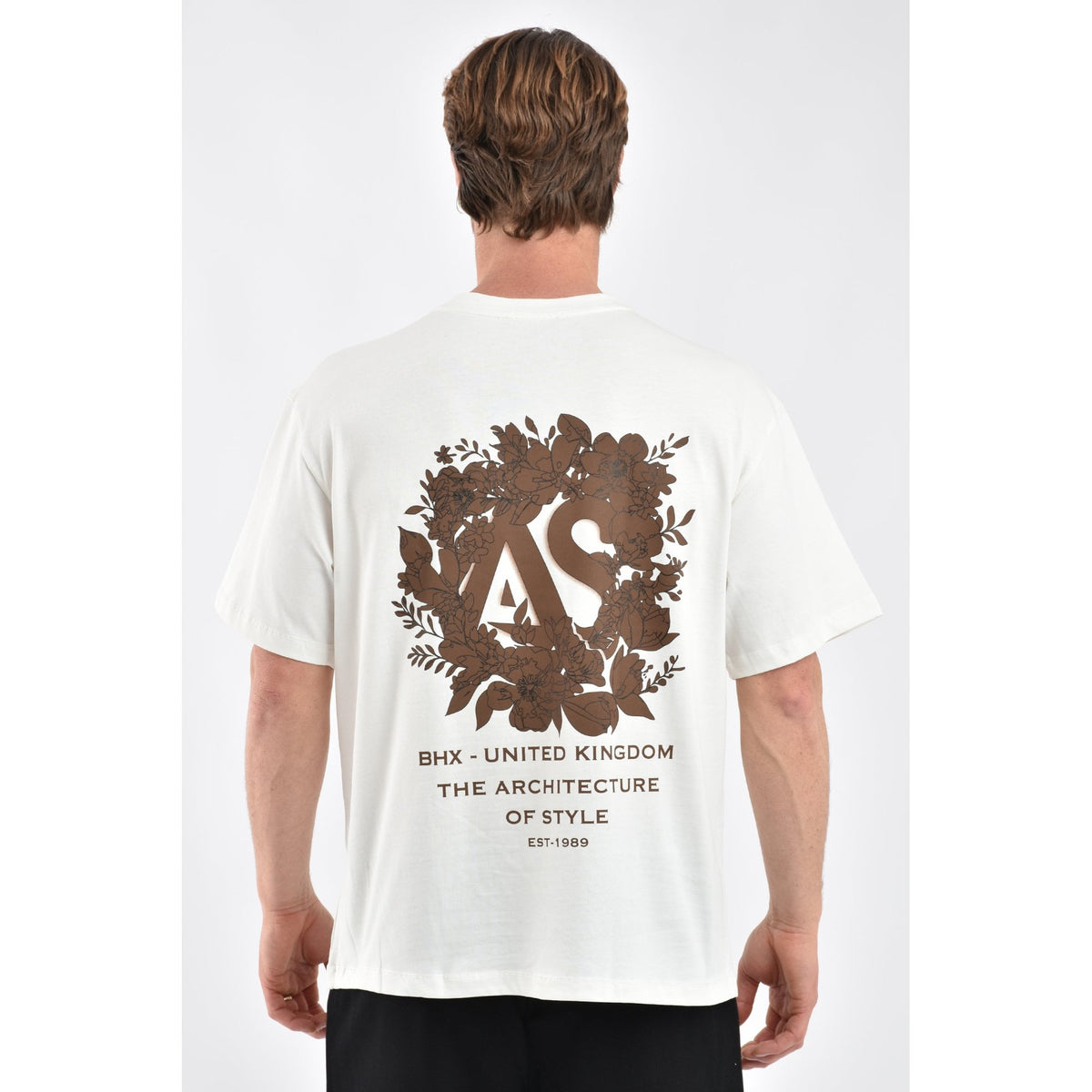 ARQ Studios | Pixel Enlarge Floral AS Graphic Print Relaxed Fit Half Sleeve T-Shirt