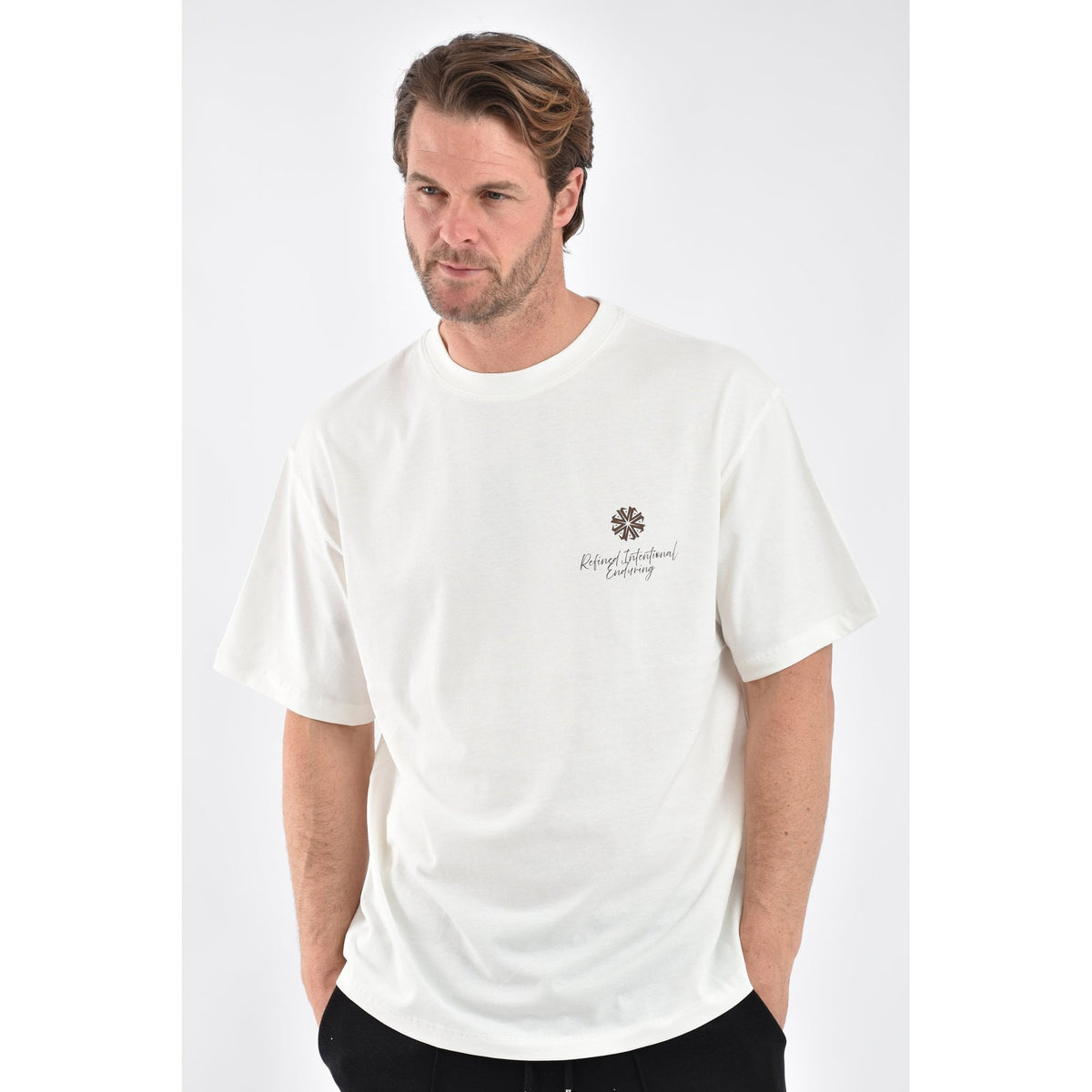ARQ Studios | Pixel Enlarge Floral AS Graphic Print Relaxed Fit Half Sleeve T-Shirt