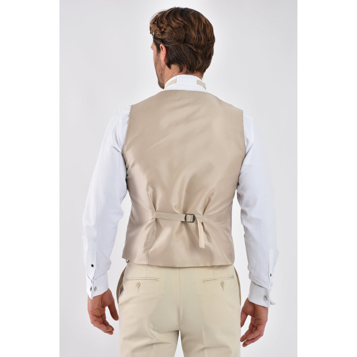 CB LA Tailored Slim Fit Smooth Fabric 3 Piece Suit - Beige