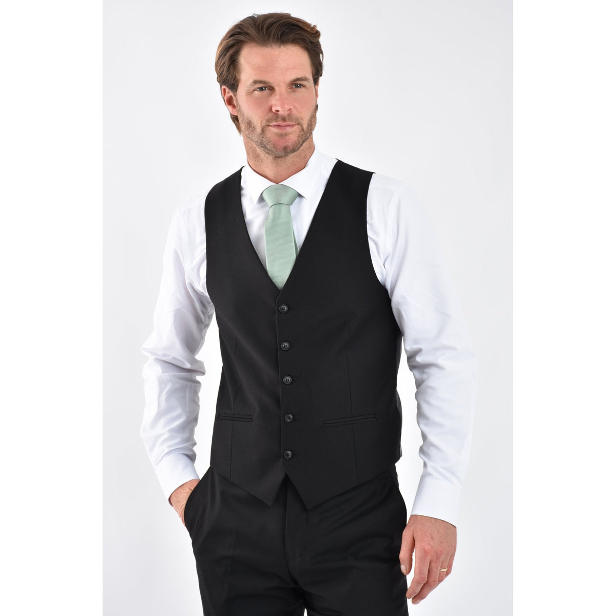 CB Classic Tailored Slim Fit Plain Double Breasted Waistcoat
