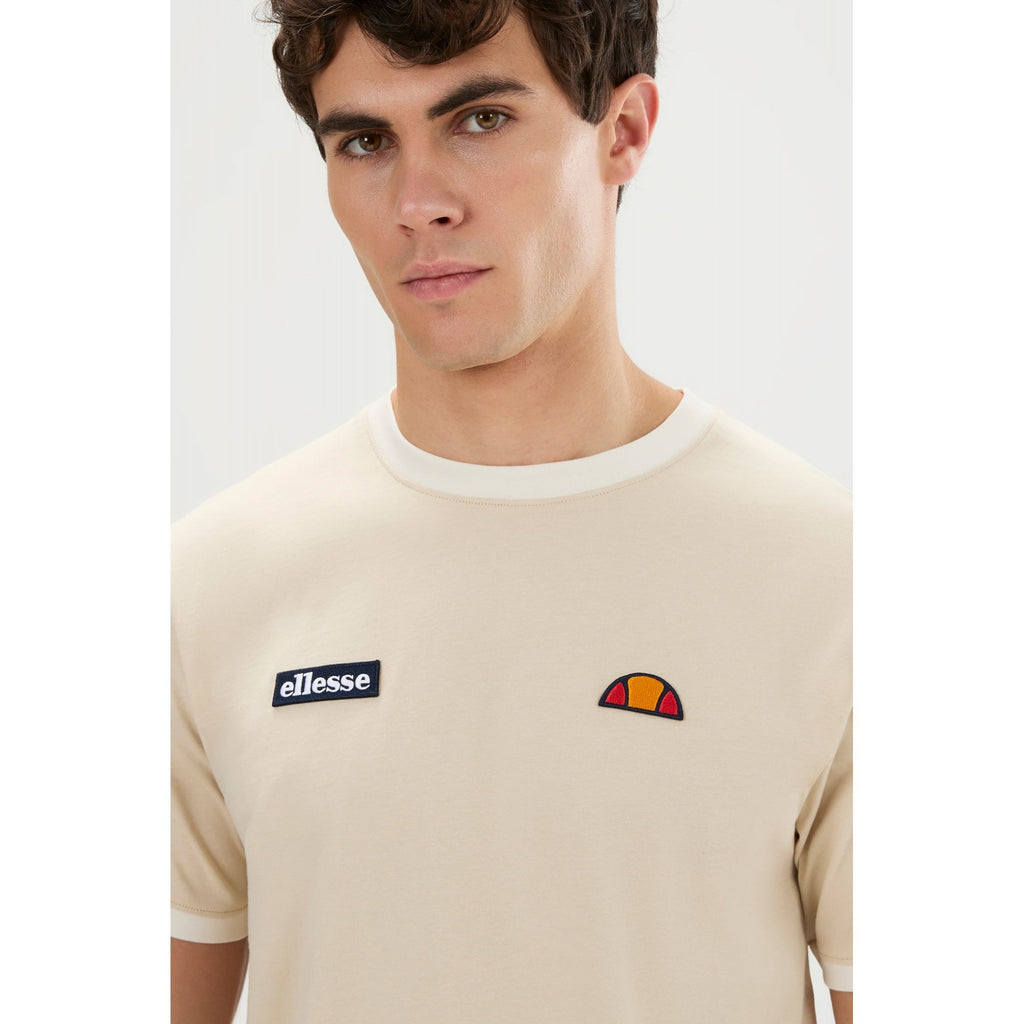 Ellesse Ringetto 3877 Retro Classic Logo Ringer Half Sleeve T-Shirt