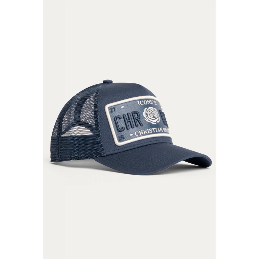 Christian Rose | CR011NW Vinyl Iconic Trucker Baseball Cap - Navy/White