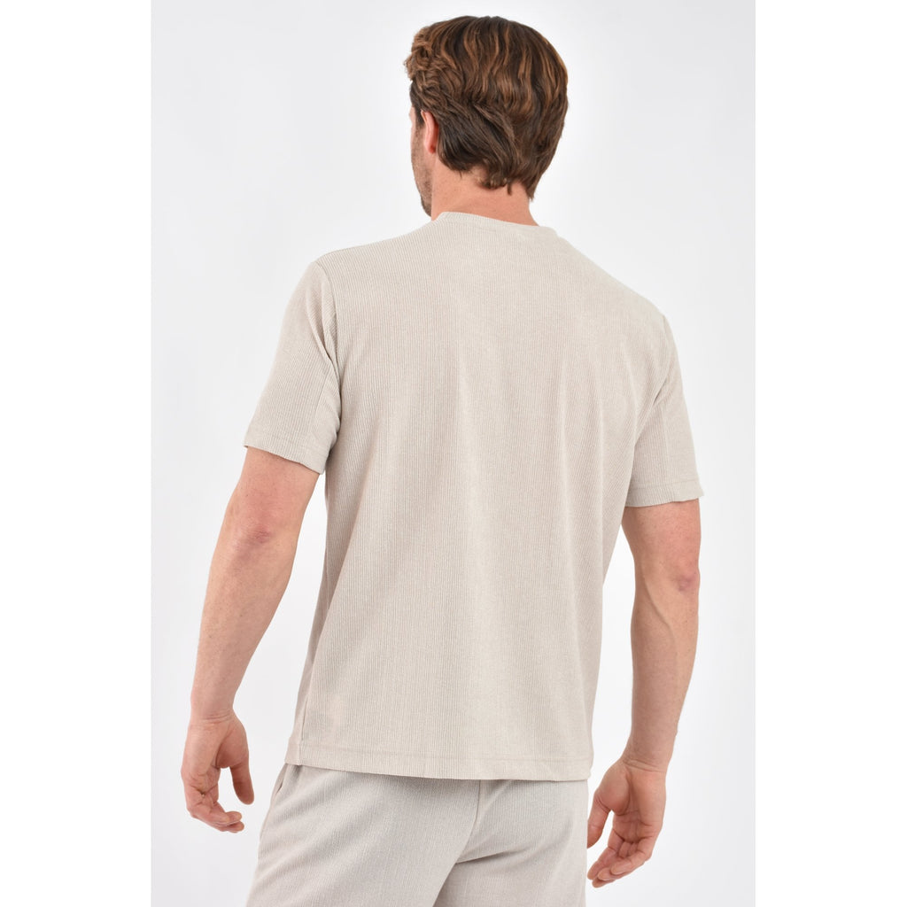Marrakech | 2727 Logo Lightweight Breathable Fabric Half Sleeve T-Shirt - Beige