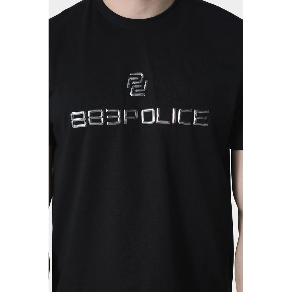Police Kildonan 1280 3D Embossed Metallic Logo Half Sleeve T-Shirt - Black