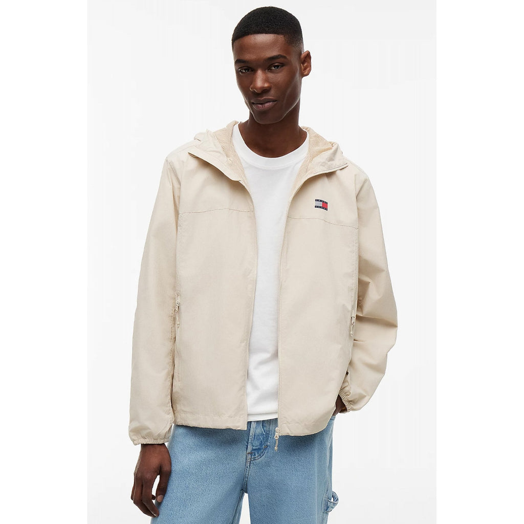 Tommy Jeans | DM23223 Chicago Packable Waterproof Ripstop Nylon Relaxed Hood Jacket - Beige
