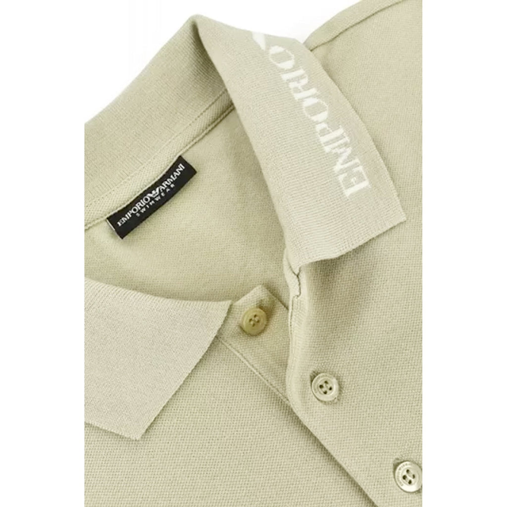 EA7 | Emporio Armani EM000571 AF20425 Beachwear Cotton Pique Brand Collar Print Polo T-Shirt