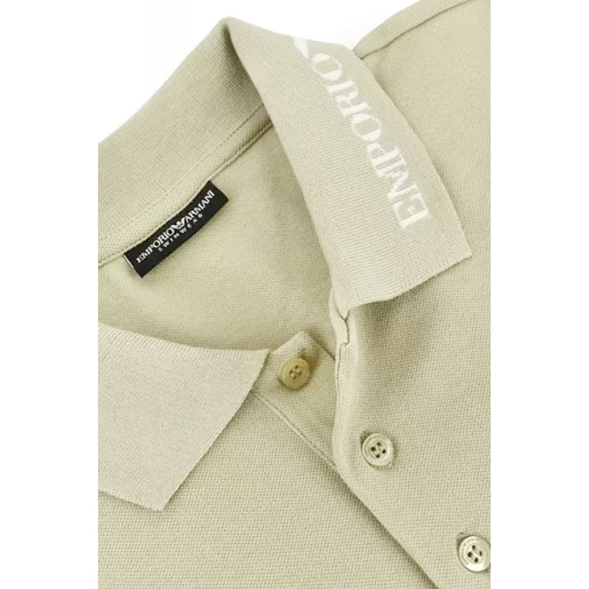 EA7 | Emporio Armani EM000571 AF20425 Beachwear Cotton Pique Brand Collar Print Polo T-Shirt
