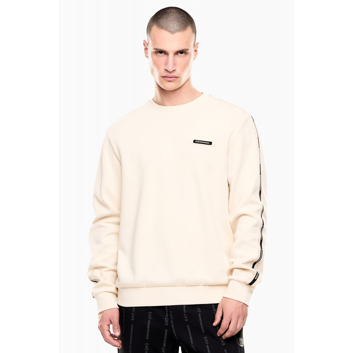 EA7 | Emporio Armani 7M001478 AF12660 Contrast Logo Mesh Tape Detail Sweat Top