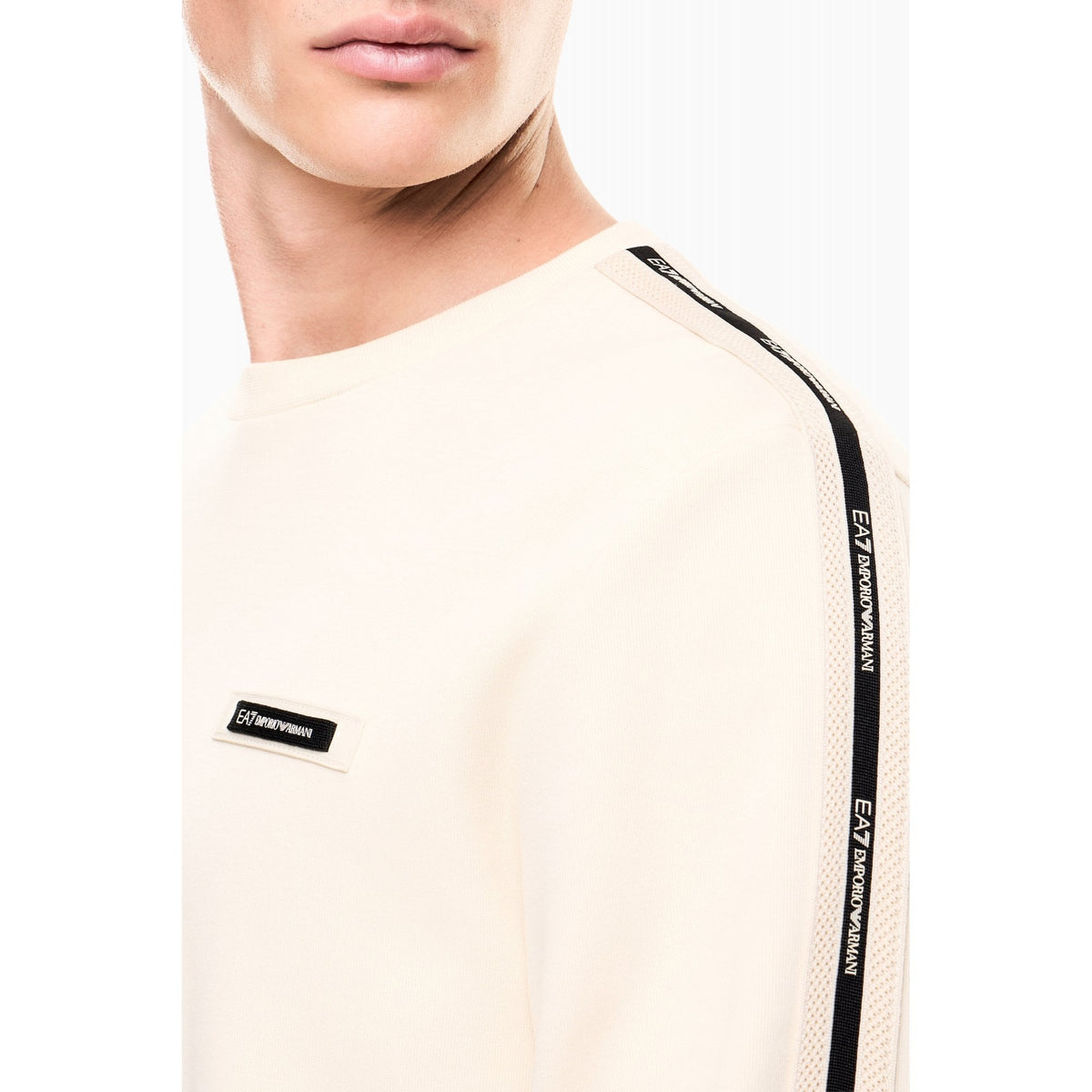 EA7 | Emporio Armani 7M001478 AF12660 Contrast Logo Mesh Tape Detail Sweat Top