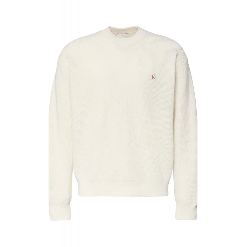 Calvin Klein Jeans | LV04RD313G Waffle Cotton Knit Loose Fit Crew Jumper