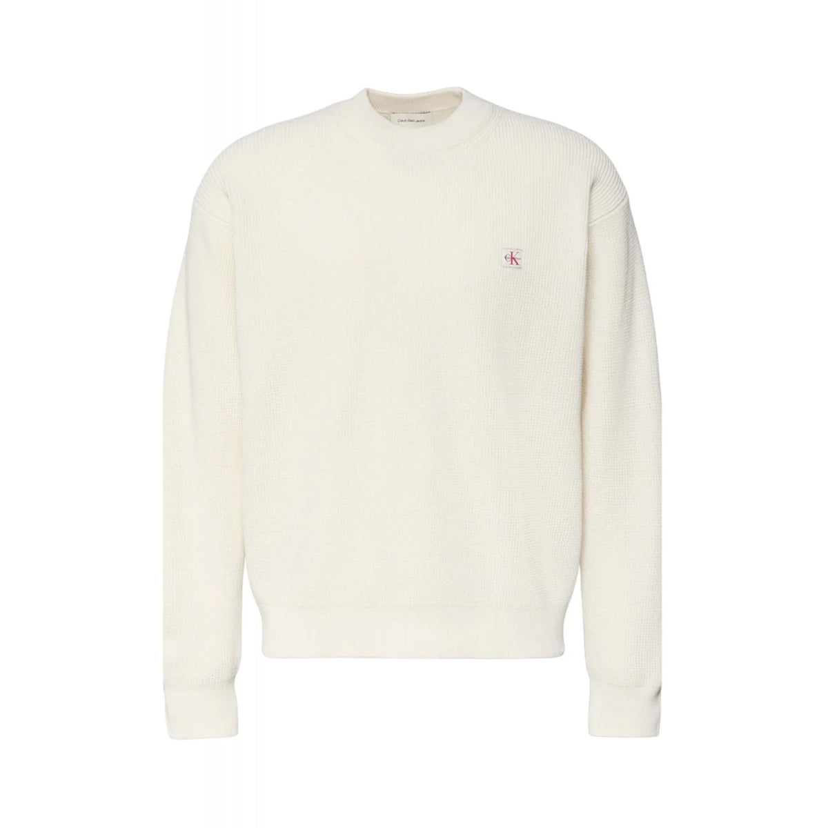 Calvin Klein Jeans | LV04RD313G Waffle Cotton Knit Loose Fit Crew Jumper