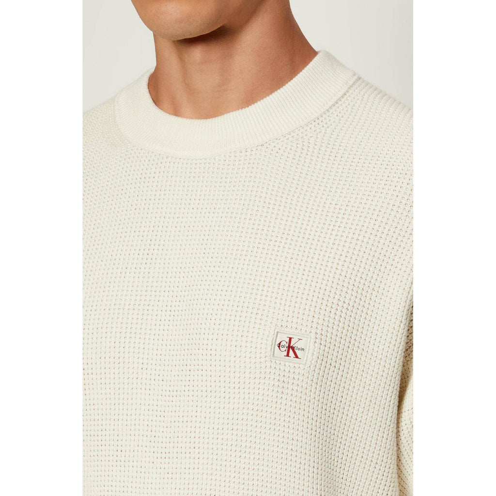 Calvin Klein Jeans | LV04RD313G Waffle Cotton Knit Loose Fit Crew Jumper