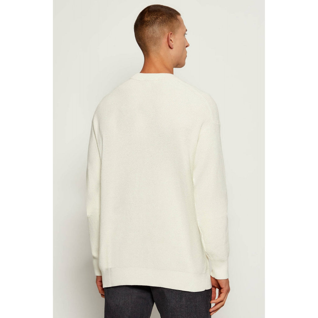 Calvin Klein Jeans | LV04RD313G Waffle Cotton Knit Loose Fit Crew Jumper