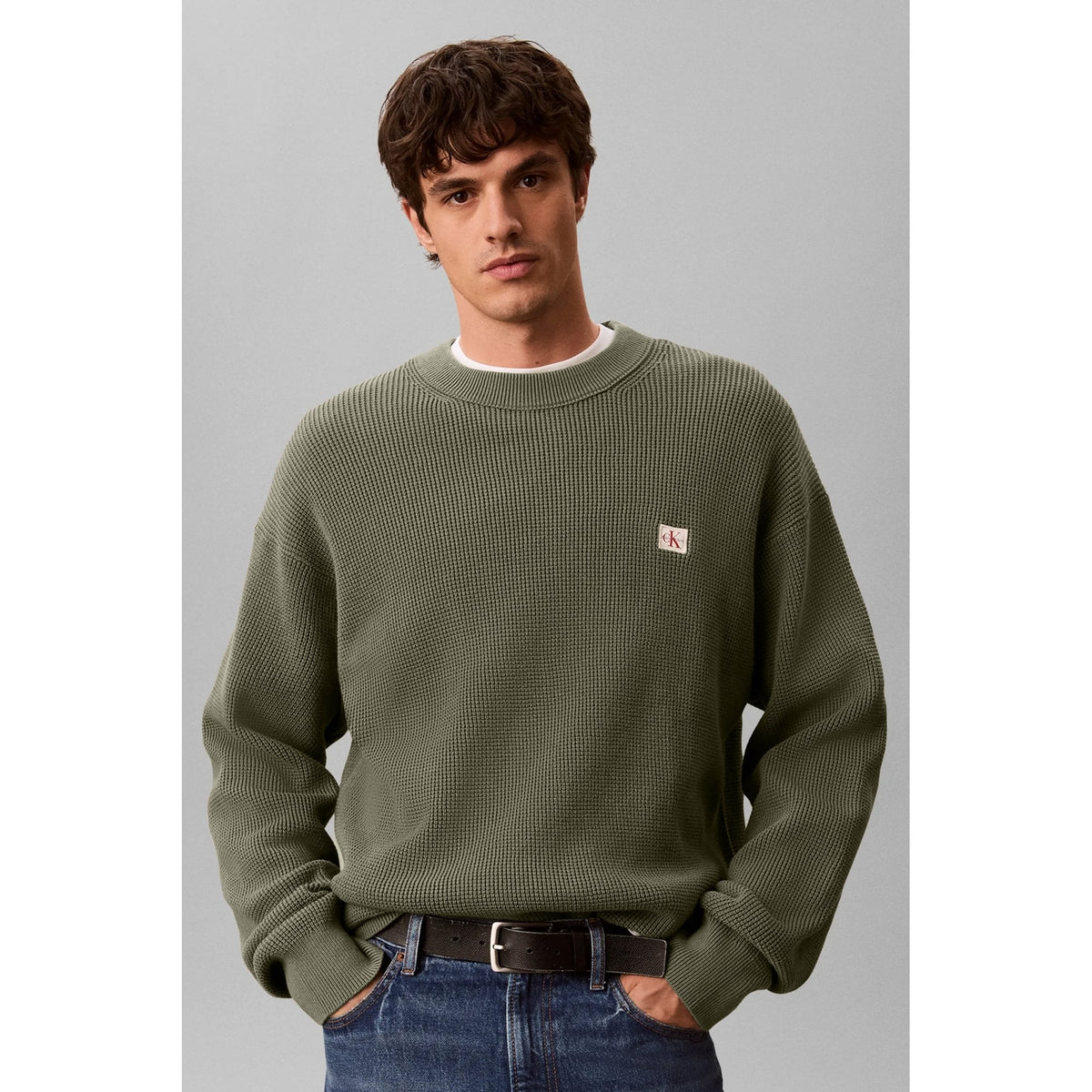 Calvin Klein Jeans | LV040EM217 Badge Logo Waffle Full Sleeve Top