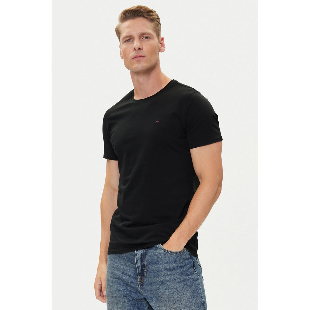 Tommy Jeans | DM04411 Slim Fit Small Flag Logo Cotton Half Sleeve T-Shirt